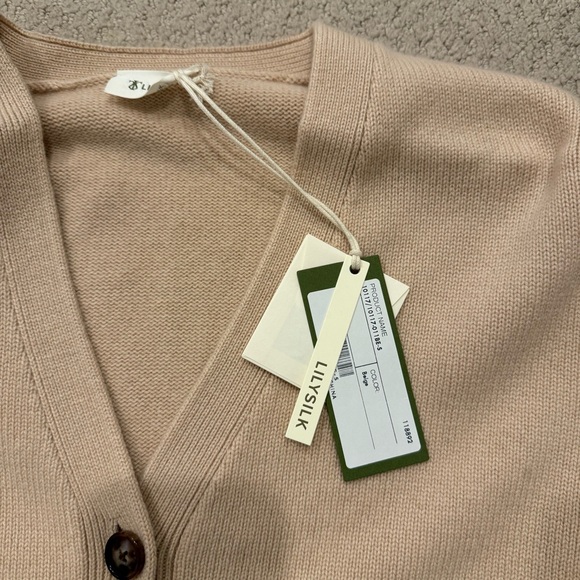 NWT lilysilk Cropped Wool-Cashmere Blend Cardigan - Picture 3 of 3
